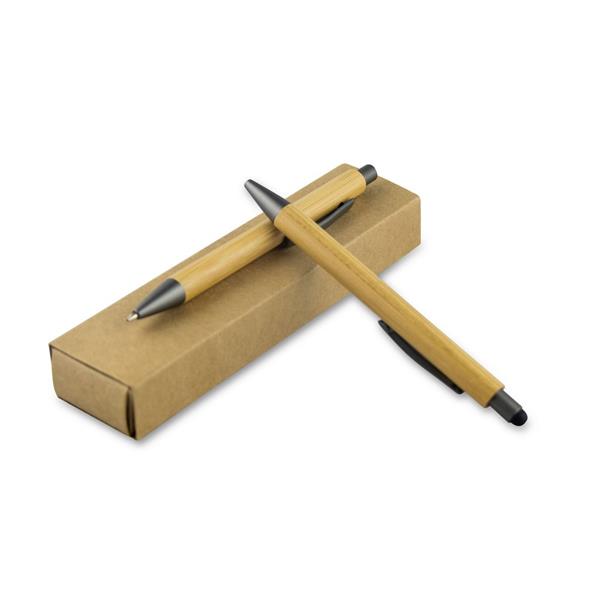 Bambusowy zestaw piśmienny, długopis touch pen i ołówek mechaniczny | Wallace-1962425