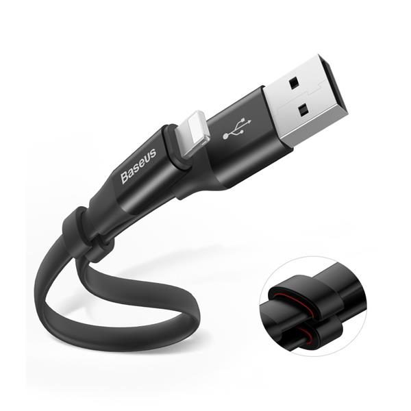 Baseus Nimble płaski kabel przewód USB / Lightning z uchwytem 2A 0,23M czarny (CALMBJ-B01)-2142609