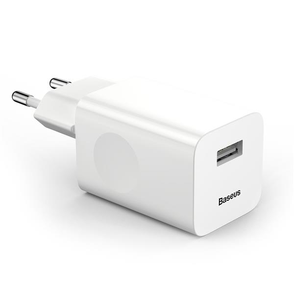 Baseus Charging Quick Charger ładowarka sieciowa zasilacz EU adapter USB Quick Charge 3.0 QC 3.0 biały (CCALL-BX02)-2139453
