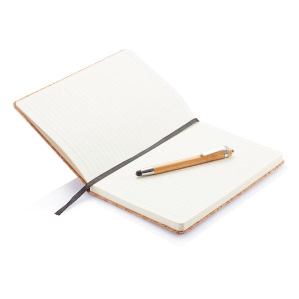 Korkowy notatnik A5, długopis, touch pen-1943678