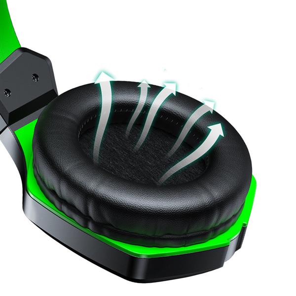Joyroom gamingowe wokółuszne słuchawki 3,5mm mini jack z pilotem i mikrofonem dla graczy czarny (JR-HG1 green)-2254090
