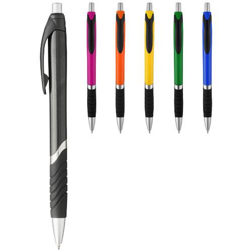 Solidny, kolorowy długopis Turbo z gumowym uchwytem-2311437