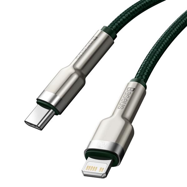 Baseus kabel Cafule Metal PD USB-C - Lightning 2,0 m zielony 20W-2071871