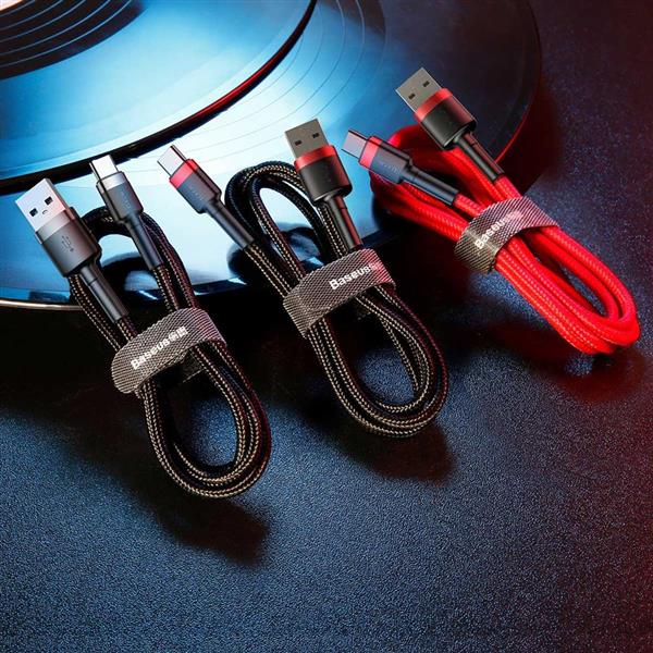 Baseus kabel Cafule USB - USB-C 3,0 m 2A czerwono-czarny-2081323