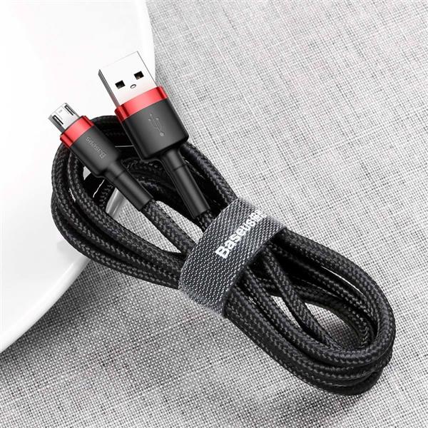 Baseus kabel Cafule USB - microUSB 2,0 m 1,5A czarno-czerwony-2090549