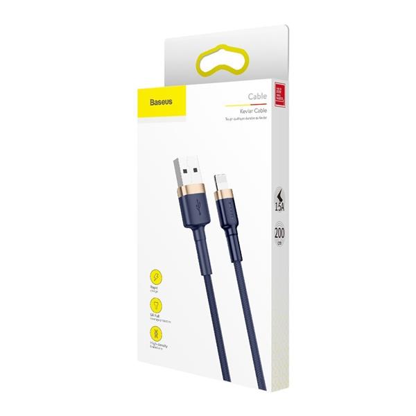 Baseus Cafule Cable wytrzymały nylonowy kabel przewód USB / Lightning QC3.0 1.5A 2M niebieski (CALKLF-CV3)-2200283