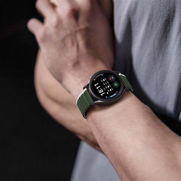 Uniwersalny magnetyczny pasek Samsung Galaxy Watch 3 45mm / S3 / Huawei Watch Ultimate / GT3 SE 46mm Dux Ducis Strap (22mm LD Version) - zielony-3125133