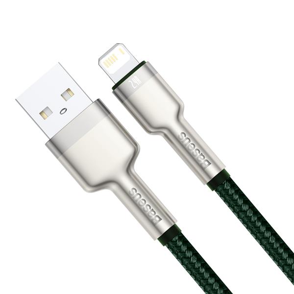Baseus kabel Cafule Metal USB - Lightning 2,4A 1,0 m zielony-2116063