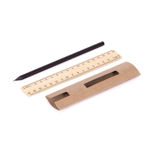 Ołówek z linijką - zestaw Simple, beżowy-2014235