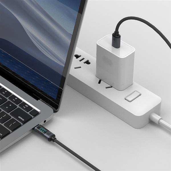 Kabel USB C - USB C 100W 1.2m z wyświetlaczem LED Joyroom S-CC100A16 - czarny-3115064