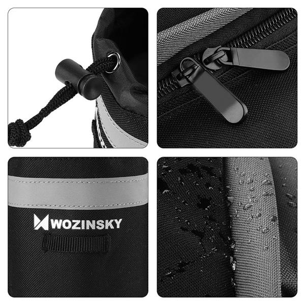 Wozinsky torba rowerowa na bagażnik z paskiem na ramię 6l czarny (WBB3BK)-2142352