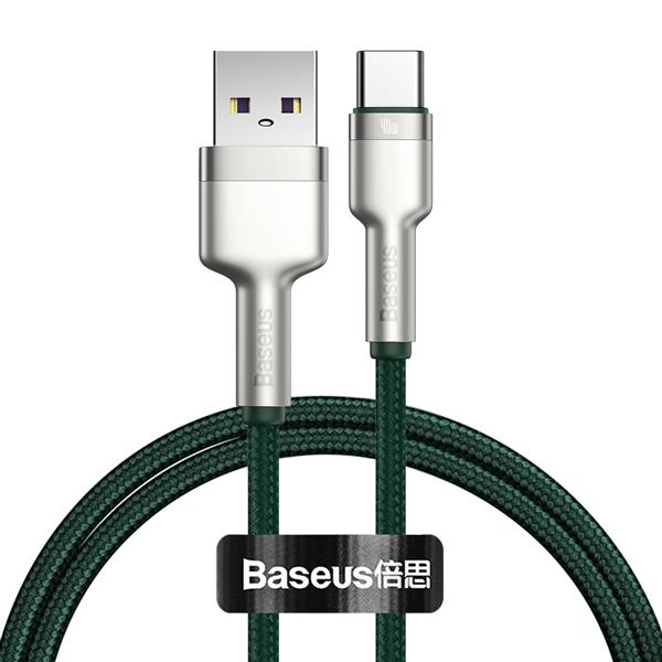 Baseus kabel Cafule Metal USB - USB-C 1,0 m zielony 40W-2099744