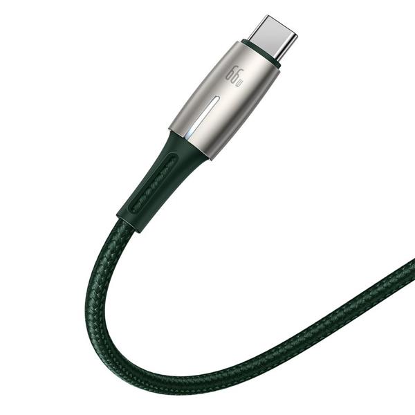 Baseus Water Drop kabel USB - USB Typ C 66 W (11 V / 6 A) Huawei SuperCharge SCP 2 m zielony (CATSD-N06)-2186269