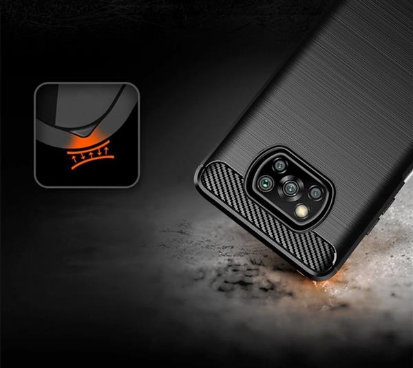 Carbon Case elastyczne etui pokrowiec Xiaomi Poco X3 NFC / Poco X3 Pro czarny-2175031