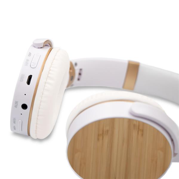 Składane bezprzewodowe słuchawki nauszne, bambusowe elementy-1966338