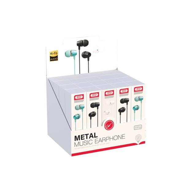 XO Słuchawki przewodowe EP50 jack 3,5mm dokanałowe zestaw 20szt-2990653