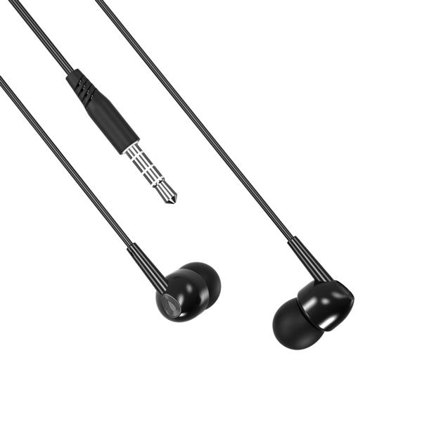 XO Słuchawki przewodowe EP37 jack 3,5mm dokanałowe czarne-2117310