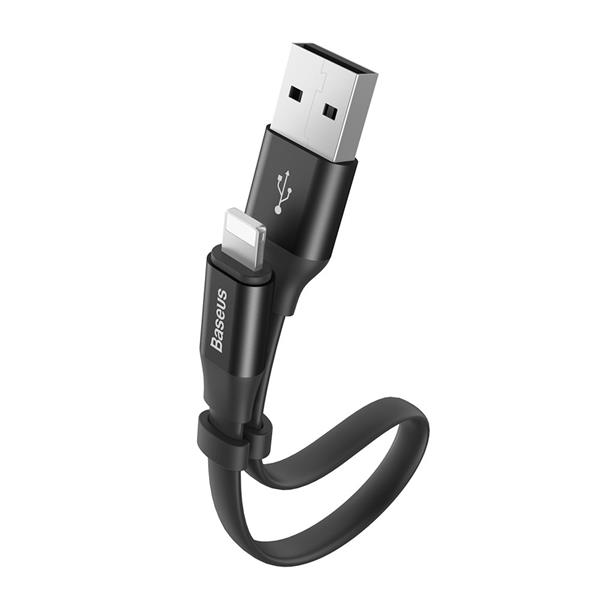 Baseus Nimble płaski kabel przewód USB / Lightning z uchwytem 2A 0,23M czarny (CALMBJ-B01)-2142597