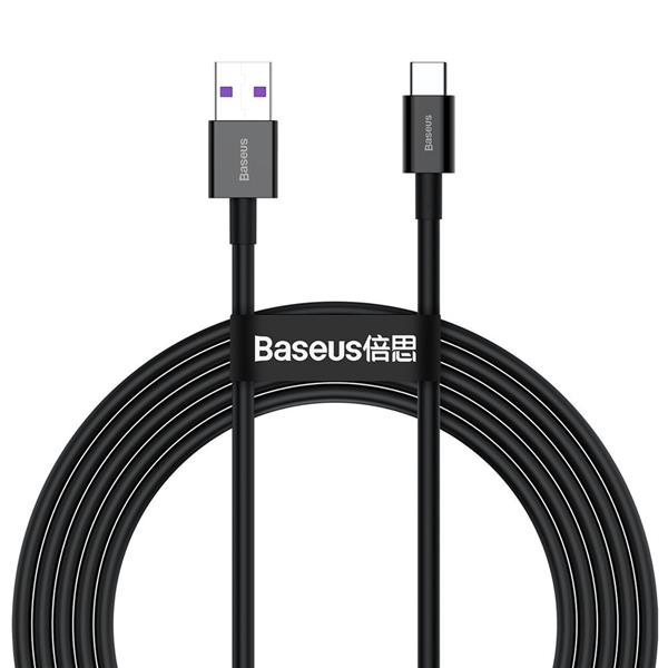 Baseus Superior kabel USB - USB Typ C 66 W (11 V / 6 A) Huawei SuperCharge SCP 2 m czarny (CATYS-A01)-2194035