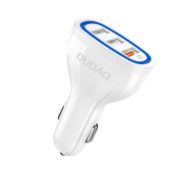 Dudao ładowarka samochodowa szybkie ładowanie Quick Charge 3.0 QC3.0 2.4A 18W 3x USB biały (R7S white)-2148408