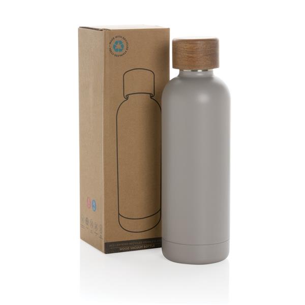Butelka termiczna 500 ml Wood, stal nierdzewna z recyklingu-3087244