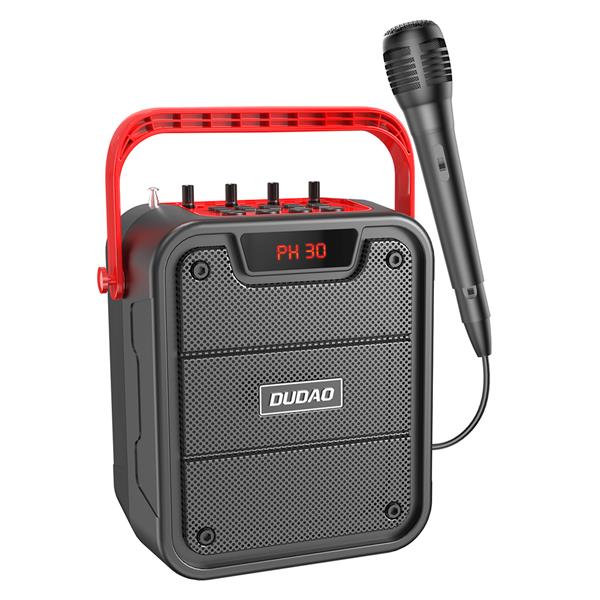 Dudao głośnik bezprzewodowy Bluetooth 5.0 10W 4800mAh mikrofon zestaw do karaoke czarny (Y15s-black)-2242291