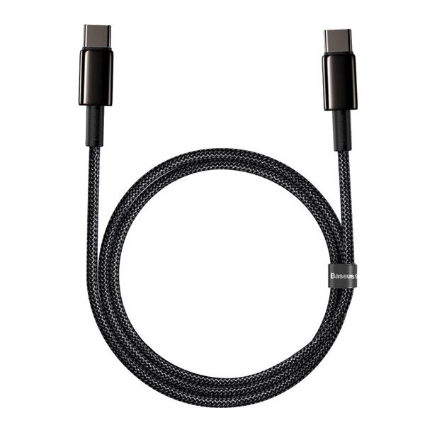 Baseus kabel USB Typ C - USB Typ C szybkie ładowanie Power Delivery Quick Charge 100 W 5 A 1 m czarny (CATWJ-01)-2171197