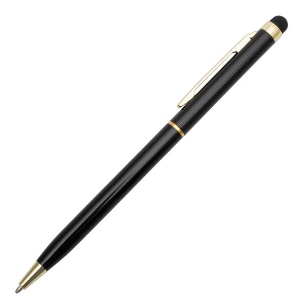 Długopis aluminiowy Touch Tip Gold, czarny-2012039