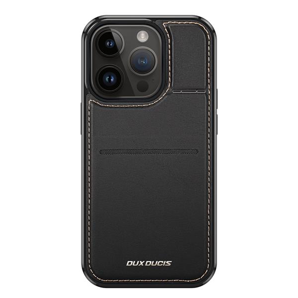 Etui portfel Dux Ducis Rafi Mag z podstawką 3w1 do iPhone 14 Pro z MagSafe i blokadą RFID - czarne-3125524