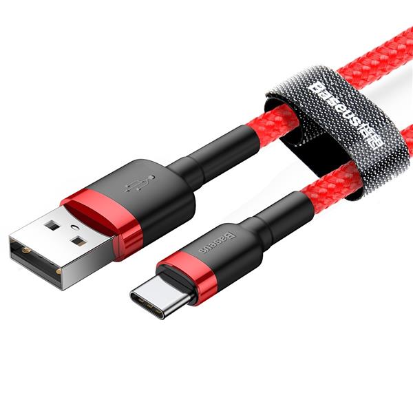 Baseus kabel Cafule USB - USB-C 2,0 m 2A czerwony-2117476