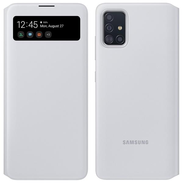 Samsung S View Wallet etui kabura bookcase z inteligentną klapką okienkiem Samsung Galaxy A71 biały (EF-EA715PWEGEU)-2151923