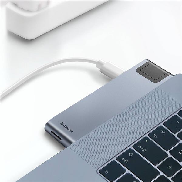 Baseus wielofunkcyjny HUB 7w1 stacja dokująca USB C Thunderbolt (MacBook Pro 2016 / 2017 / 2018) szary-2964240