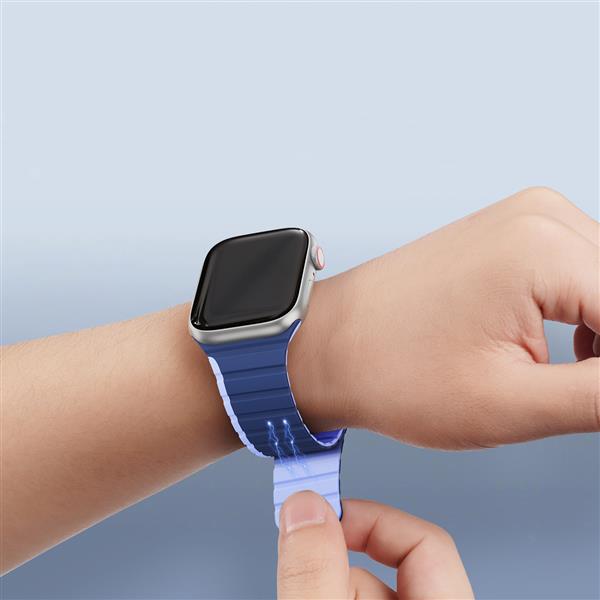 Magnetyczny pasek Apple Watch SE, 9, 8, 7, 6, 5, 4, 3, 2, 1 (41, 40, 38 mm) Dux Ducis Strap (LD Version) - niebieski-3125324