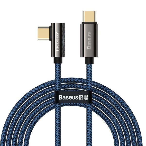 Baseus Legendary kątowy kabel szybkie ładowanie USB Typ C - USB Typ C 100W 5A 2m niebieski (CACS000703)-2216639