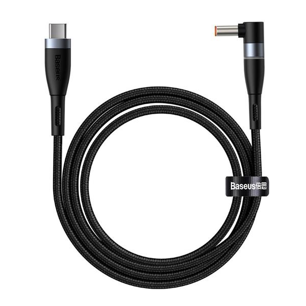 Baseus magnetyczny kabel do zasilania ładowania laptopa Lenovo USB Typ C - DC Round (5,5 mm x 2,5 mm) 100W 2m czarny (CATXC-X01)-2207919