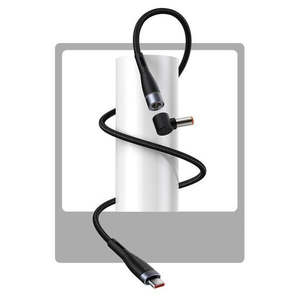 Baseus magnetyczny kabel do zasilania ładowania laptopa Lenovo USB Typ C - DC Round (5,5 mm x 2,5 mm) 100W 2m czarny (CATXC-X01)-2207925