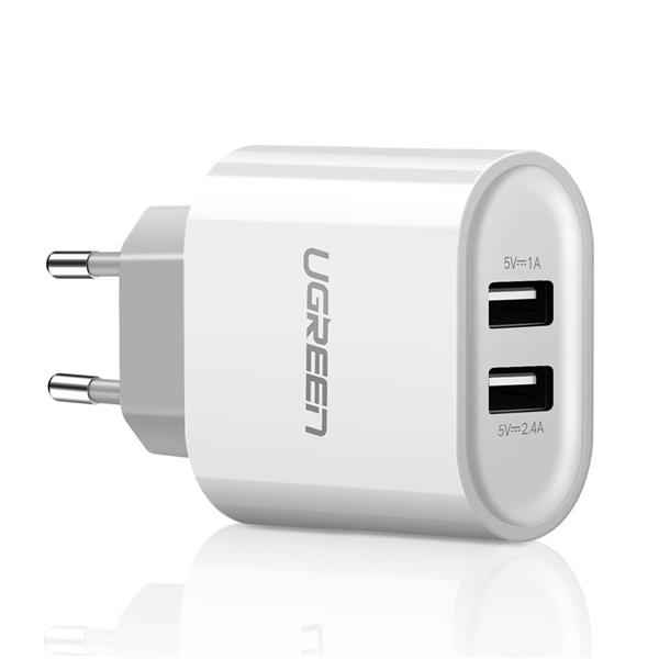Ugreen ładowarka sieciowa 2x USB 2,4 A biały (CD104 20384)-2170175