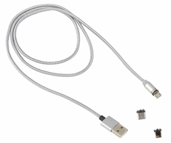 Kabel ładujący MAG POWER, srebrny-2307416
