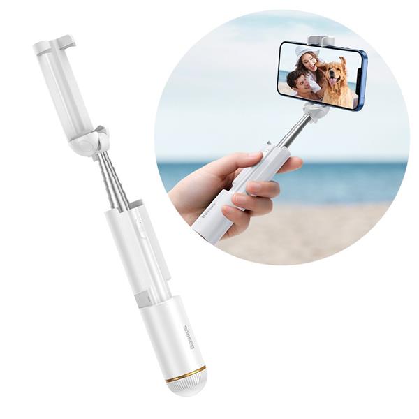 Baseus mini selfie stick teleskopowy rozsuwany kijek do selfie z pilotem Bluetooth biały (SUDYZP-G02)-2195934