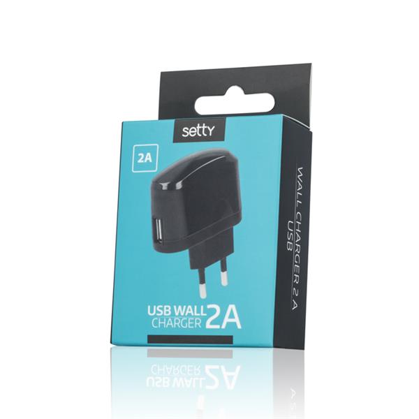 Ładowarka sieciowa SETTY USB 2A czarna-1198060