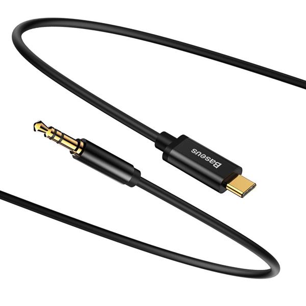 Baseus kabel audio Yiven M01 USB-C - jack 3,5 mm 1,2 m czarny-2080521