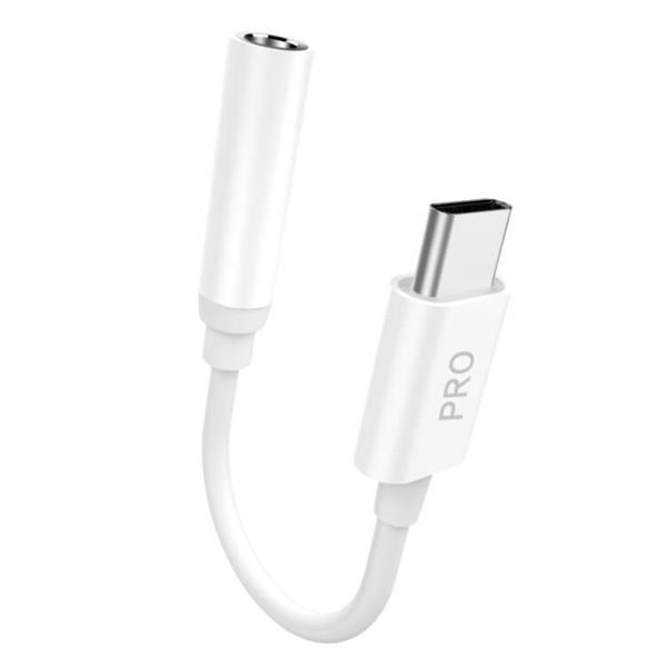 Dudao adapter audio przejściówka do słuchawek z USB Typ C na mini jack 3,5 mm biały (L16CPro white)-2149758