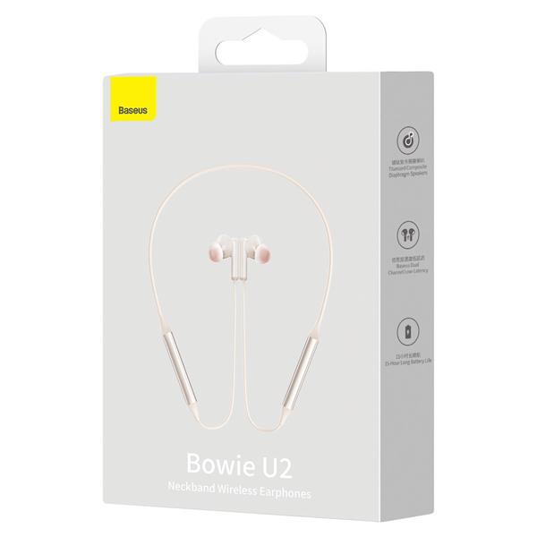 Baseus Bowie U2 słuchawki sportowe Bluetooth (Neckband) kremowo-białe-2622126