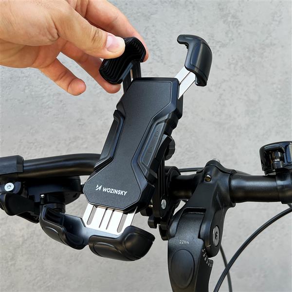 Wozinsky mocny uchwyt na telefon na kierownicę roweru, motocykla, hulajnogi czarny (WBHBK6)-2390600
