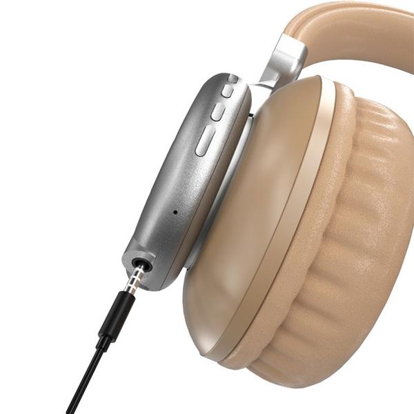 Dudao bezprzewodowe słuchawki Bluetooth z gniazdem kart micro SD złoty (X22 gold)-2153434