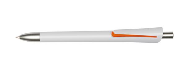 Długopis OREGON, biały, pomarańczowy-2306948