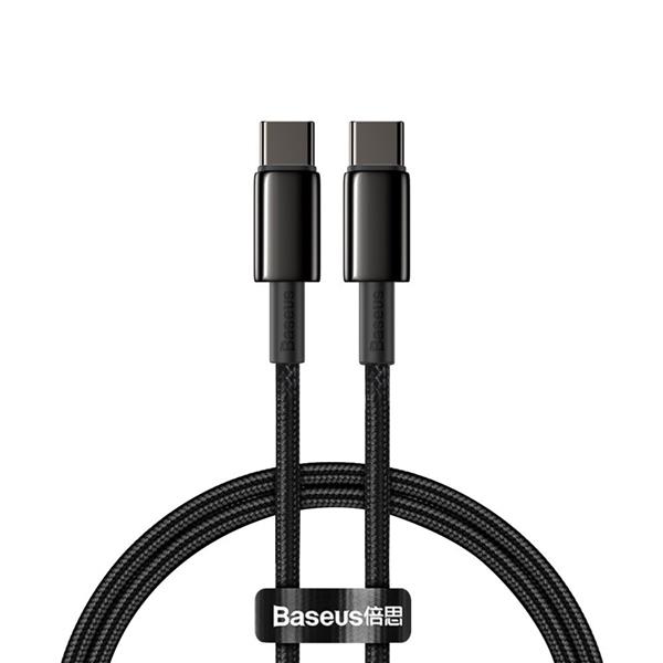 Baseus kabel USB Typ C - USB Typ C szybkie ładowanie Power Delivery Quick Charge 100 W 5 A 1 m czarny (CATWJ-01)-2171196