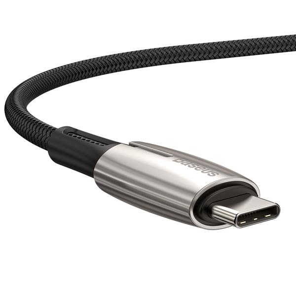 Baseus Water Drop wytrzymały nylonowy kabel przewód USB-C PD2.0 60W 20V 3A QC3.0 1M czarny (CATSD-J01)-2142849
