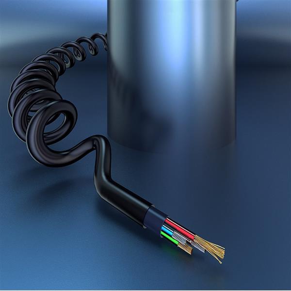 Dudao długi rozciągliwy kabel AUX mini jack 3.5mm sprężyna 150cm biały (L12 white)-2148239