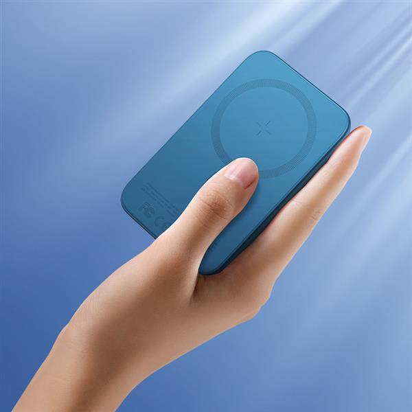Joyroom powerbank 10000mAh 20W Power Delivery Quick Charge magnetyczna ładowarka bezprzewodowa Qi 15W do iPhone kompatybilna z MagSafe niebieski (JR-W020 blue)-2381121